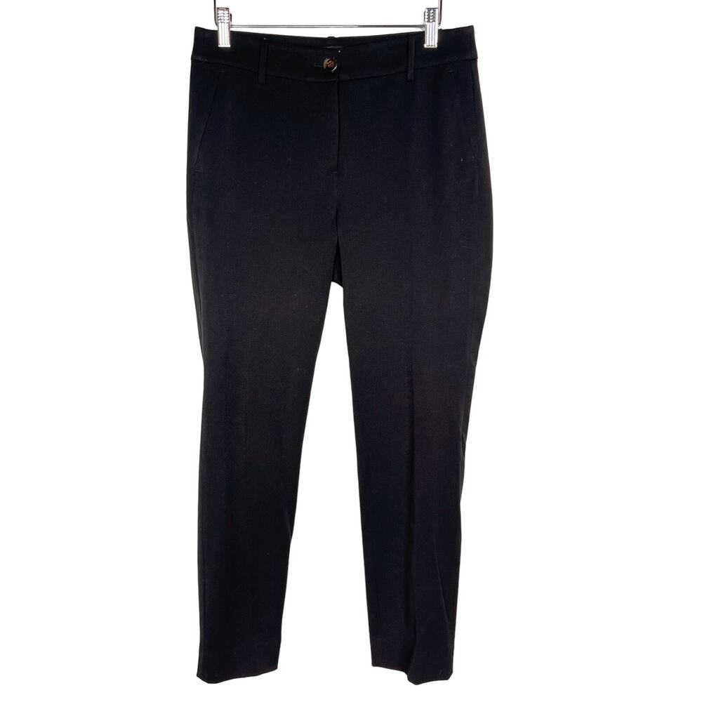 J Crew Womens 4 Black Slim Ankle Crop Dress Pant Trousers Bi Stretch Career Work